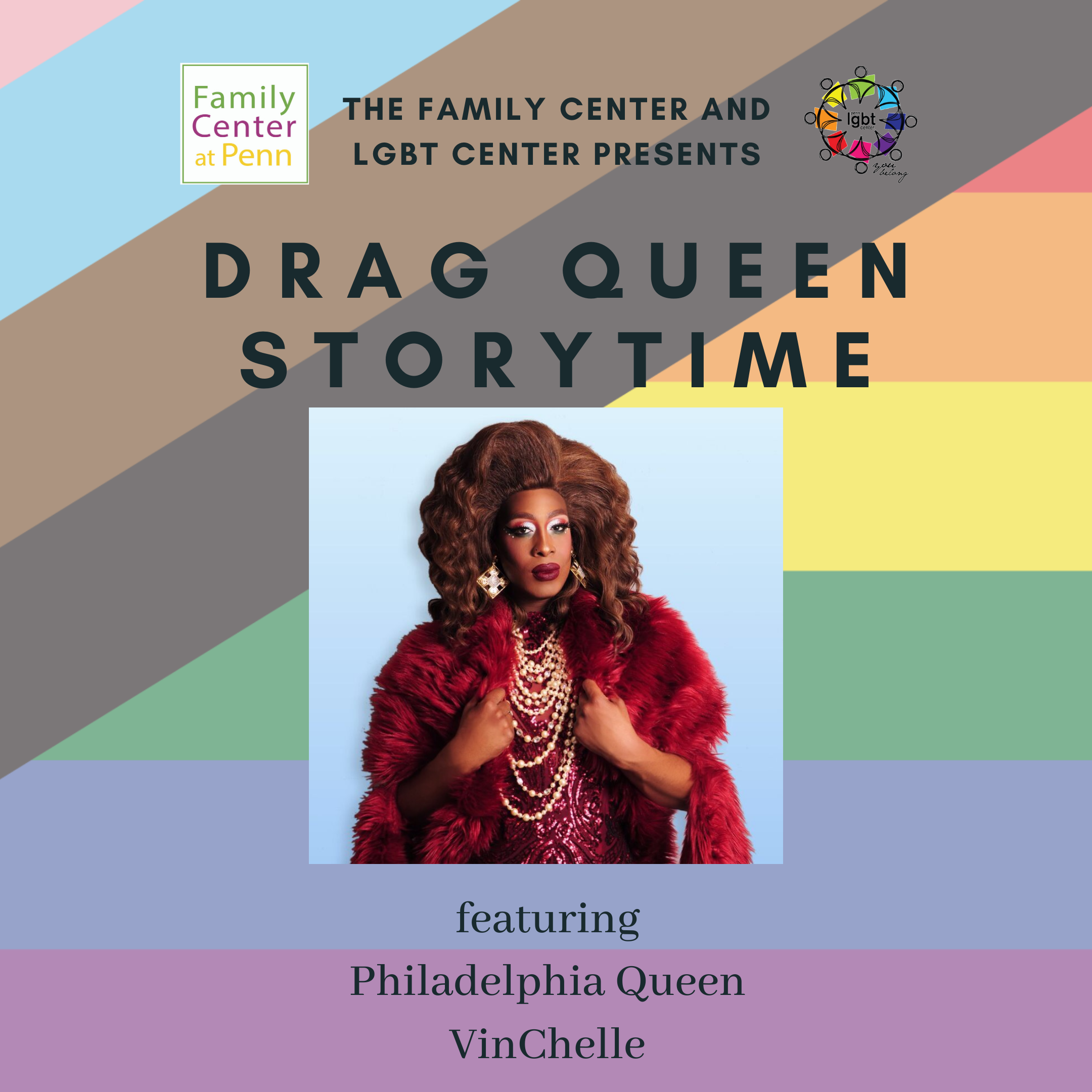 Flyer introducing the Drag Queen Story Time event 